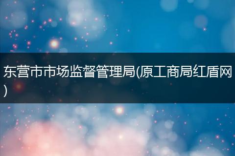 东营市市场监督管理局(原工商局红盾网)