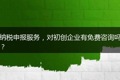 纳税申报服务,对初创企业有免费咨询吗?