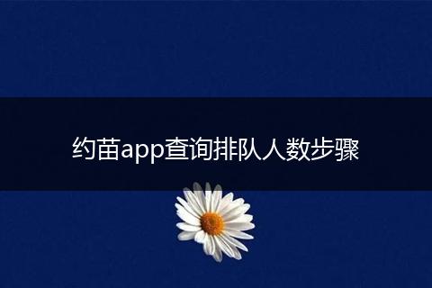约苗app查询排队人数步骤
