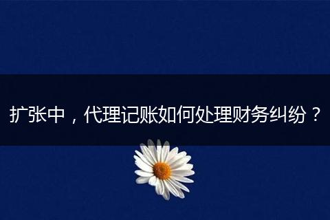 扩张中,代理记账如何处理财务纠纷?