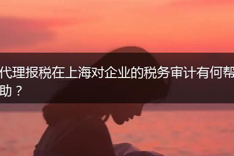 代理报税在上海对企业的税务审计有何帮助？