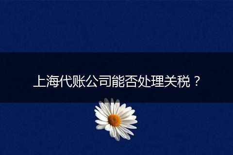 上海代账公司能否处理关税?