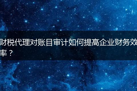 财税代理对账目审计如何提高企业财务效率?