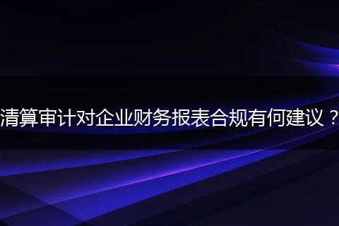 清算审计对企业财务报表合规有何建议？