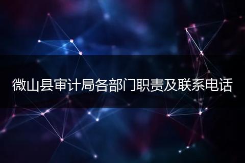 微山县审计局各部门职责及联系电话