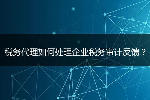 税务代理如何处理企业税务审计反馈?