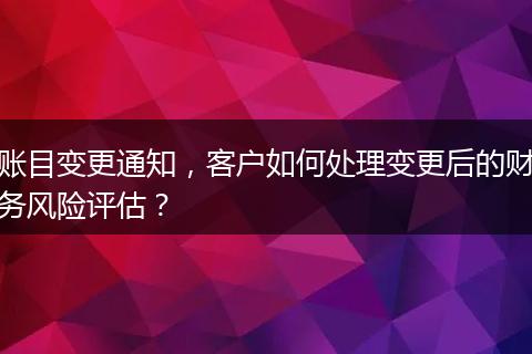 账目变更通知,客户如何处理变更后的财务风险评估?