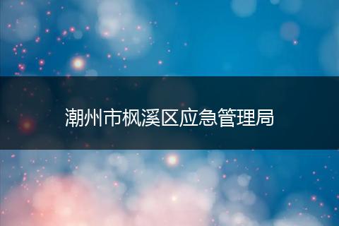 潮州市枫溪区应急管理局