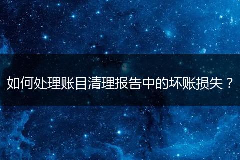 如何处理账目清理报告中的坏账损失？