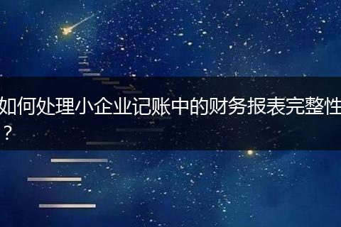 如何处理小企业记账中的财务报表完整性？