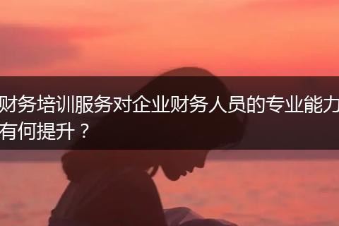 财务培训服务对企业财务人员的专业能力有何提升?