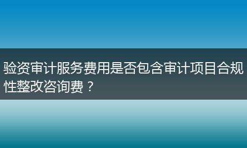 验资审计服务费用是否包含审计项目合规性整改咨询费？