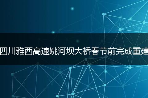 四川雅西高速姚河坝大桥春节前完成重建