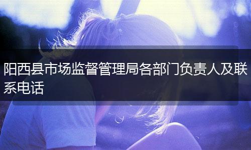 阳西县市场监督管理局各部门负责人及联系电话