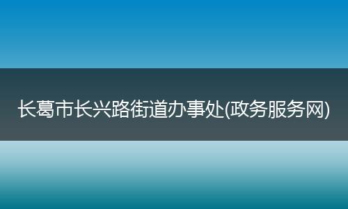 长葛市长兴路街道办事处(政务服务网)