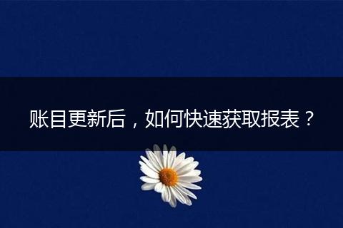 账目更新后，如何快速获取报表？