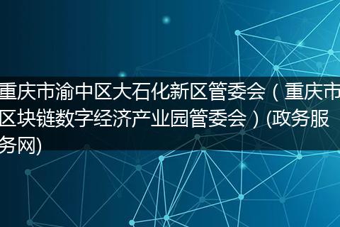 重庆市渝中区大石化新区管委会(重庆市区块链数字经济产业园管委会)(政务服务网)