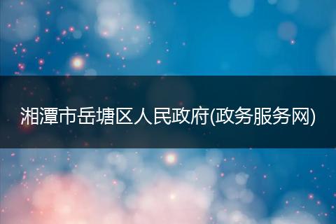 湘潭市岳塘区人民政府(政务服务网)