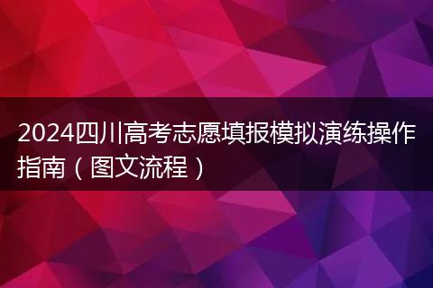 2024四川高考志愿填报模拟演练操作指南（图文流程）