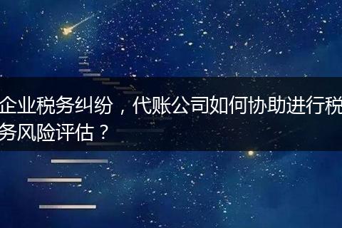 企业税务纠纷,代账公司如何协助进行税务风险评估?