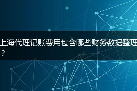 上海代理记账费用包含哪些财务数据整理？