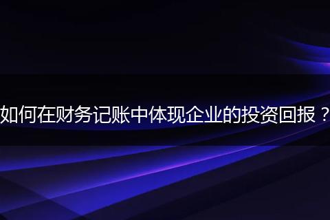 如何在财务记账中体现企业的投资回报?