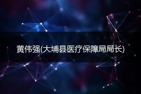 黄伟强(大埔县医疗保障局局长)