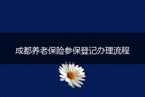 成都养老保险参保登记办理流程