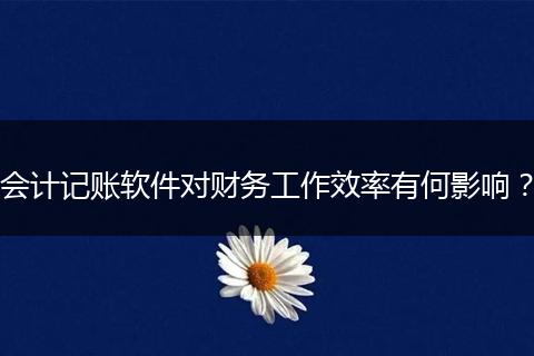 会计记账软件对财务工作效率有何影响？