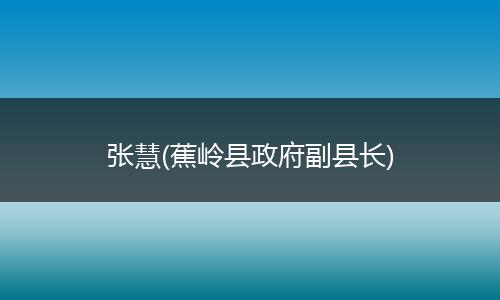 张慧(蕉岭县政府副县长)