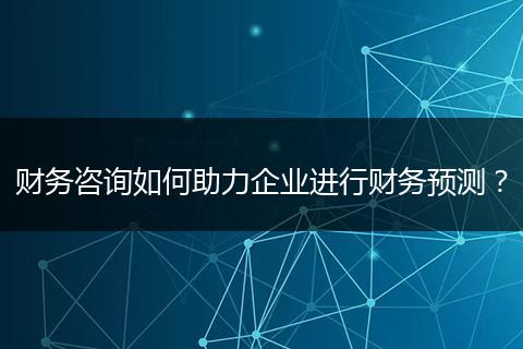 财务咨询如何助力企业进行财务预测?