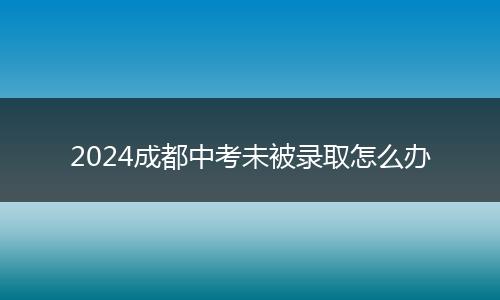 2024成都中考未被录取怎么办
