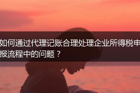 如何通过代理记账合理处理企业所得税申报流程中的问题？