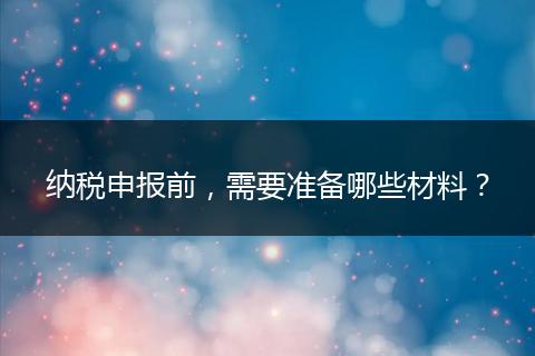 纳税申报前，需要准备哪些材料？