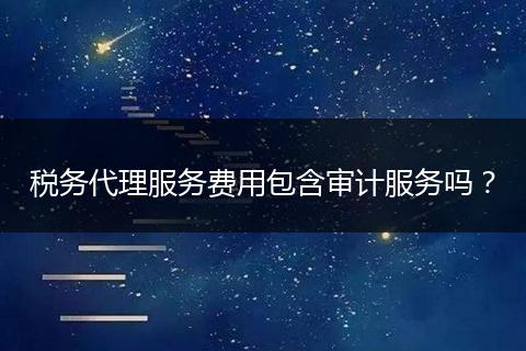 税务代理服务费用包含审计服务吗？