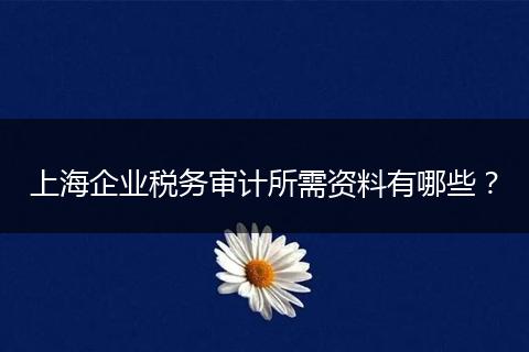 上海企业税务审计所需资料有哪些？