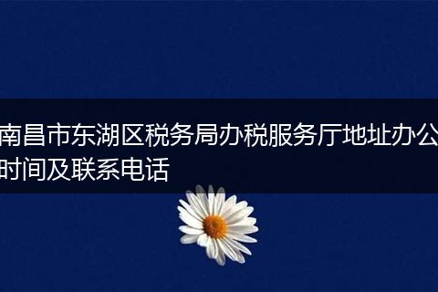 南昌市东湖区税务局办税服务厅地址办公时间及联系电话