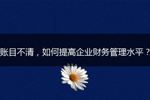 账目不清,如何提高企业财务管理水平?