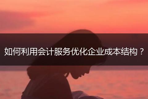 如何利用会计服务优化企业成本结构？