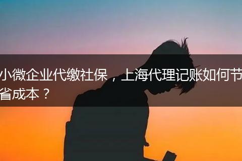 小微企业代缴社保，上海代理记账如何节省成本？