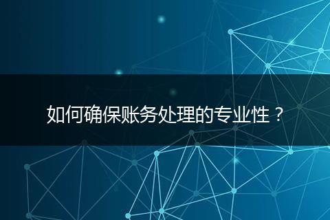 如何确保账务处理的专业性？