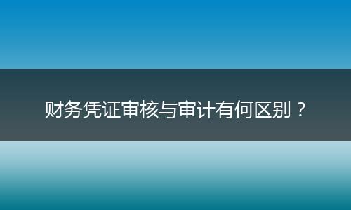 财务凭证审核与审计有何区别？