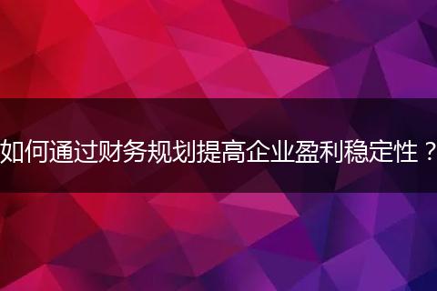 如何通过财务规划提高企业盈利稳定性？