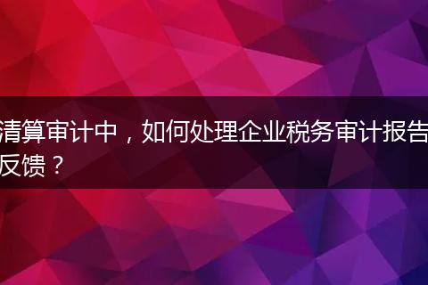 清算审计中，如何处理企业税务审计报告反馈？