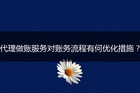 代理做账服务对账务流程有何优化措施？