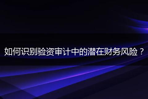 如何识别验资审计中的潜在财务风险？