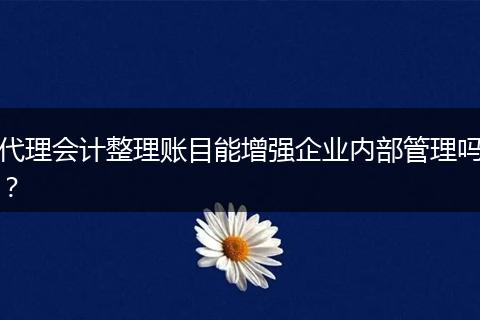 代理会计整理账目能增强企业内部管理吗？