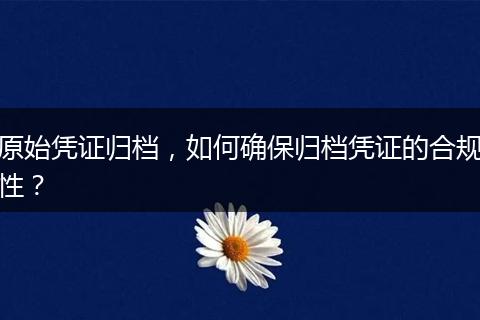 原始凭证归档，如何确保归档凭证的合规性？