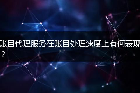 账目代理服务在账目处理速度上有何表现？