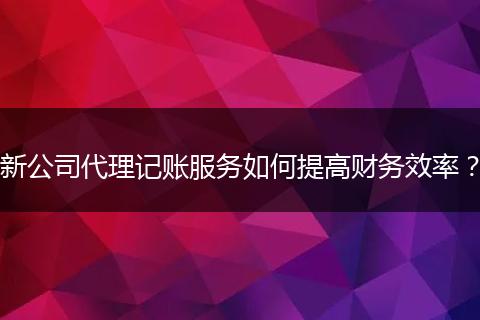 新公司代理记账服务如何提高财务效率？
